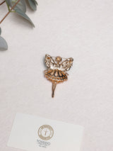 Aqua & Pink Crystal Fairy Brooch