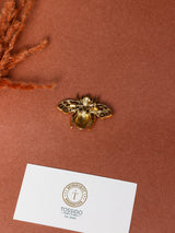 Amber Crystal Bee Brooch
