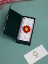 Matte Red Daisy Brooch