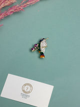 Crystal Bird on Blossom Branch Brooch