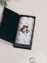 Crystal Owl on Branch Brooch