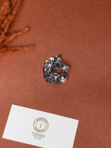Silver Pearl Horse Head Brooch