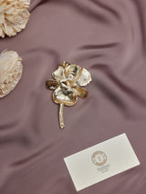 Peach & Terracotta Iris Brooch