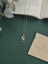 Gold Infinity Charm Lock Pendant Necklace - TOSSIDO