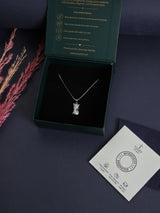 Silver Sparkle Cat Pendant Necklace - TOSSIDO