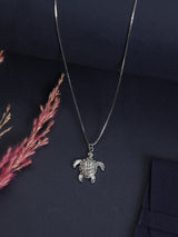 Silver Little Turtle Pendant Necklace - TOSSIDO