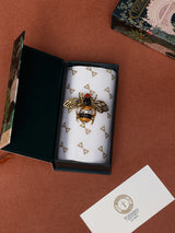 Amber Crystal Bee Brooch