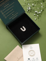 Gold Initial U Slider Pendant