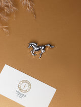 Silver Running Horse Brooch