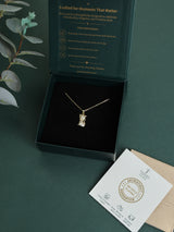 Gold Sparkle Cat Pendant Necklace - TOSSIDO