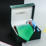 Flag Tricolor Printed Necktie & Pocket Square Giftset - TOSSIDO