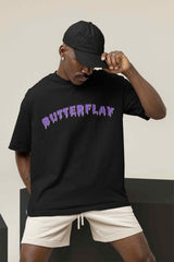 Fluttering Friendship: Butterfly and Flower Oversized Tee - TOSSIDO