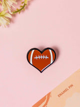 Football Heart Enamel Pin