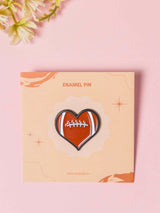 Football Heart Enamel Pin