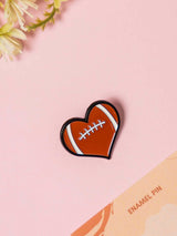 Football Heart Enamel Pin