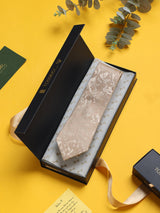 Gold Abstract Woven Silk Necktie - TOSSIDO