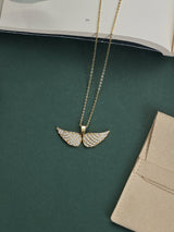 Gold Angel Wings Pendant Necklace - TOSSIDO