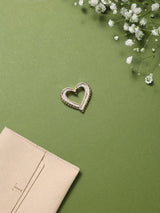 Gold Baguette Open Heart Pendant - TOSSIDO