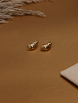 Gold Conch Shell Stud Earrings - TOSSIDO