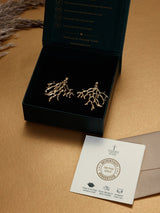 Gold Coral Branch Stud Earrings - TOSSIDO