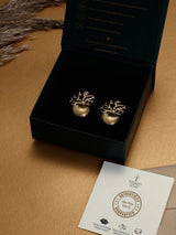 Gold Coral & Shell Stud Earrings - TOSSIDO