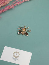 Gold Crystal Honey Bee Brooch - TOSSIDO