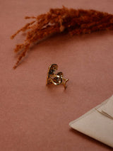 Gold Dimpled Heart Adjustable Ring