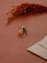 Gold Dotted Spiral Dome Adjustable Ring - TOSSIDO