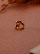 Gold Double Leaf Wrap Adjustable Ring - TOSSIDO