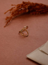 Gold Double Swirl Adjustable Ring - TOSSIDO
