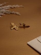 Gold Dove Stud Earrings - TOSSIDO