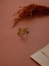 Gold Dragonfly Adjustable Ring