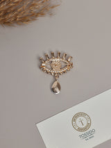 Gold Evil Eye Brooch