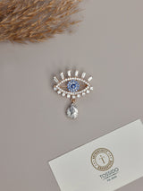Gold Evil Eye Brooch