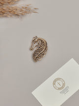 Gold Filigree Horse Brooch