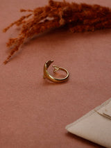 Gold Fish Wrap Adjustable Ring - TOSSIDO