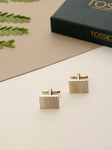 Gold Geometric Cufflinks - TOSSIDO