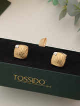 Gold Geometric Cufflinks - TOSSIDO