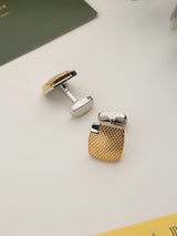 Gold Geometric Cufflinks - TOSSIDO