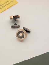 Gold Geometric Cufflinks - TOSSIDO