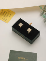 Gold Geometric Cufflinks - TOSSIDO