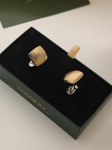 Gold Geometric Cufflinks - TOSSIDO
