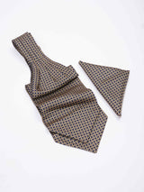 Gold Geometric Woven Ascot & Pocket Square - TOSSIDO