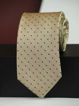 Gold Geometric Woven Silk Necktie - TOSSIDO