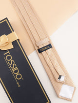 Gold Geometric Woven Silk Necktie - TOSSIDO