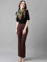 Gold & Green Floral Scarf & Scarf Bag Set - TOSSIDO