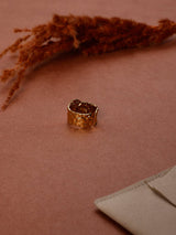 Gold Hammered Band Adjustable Ring - TOSSIDO