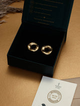 Gold Hammered Circle Stud Earrings - TOSSIDO