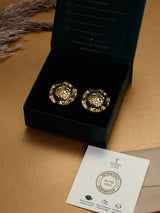 Gold Hammered Dome Stud Earrings - TOSSIDO