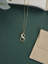 Gold Infinity Charm Lock Pendant Necklace